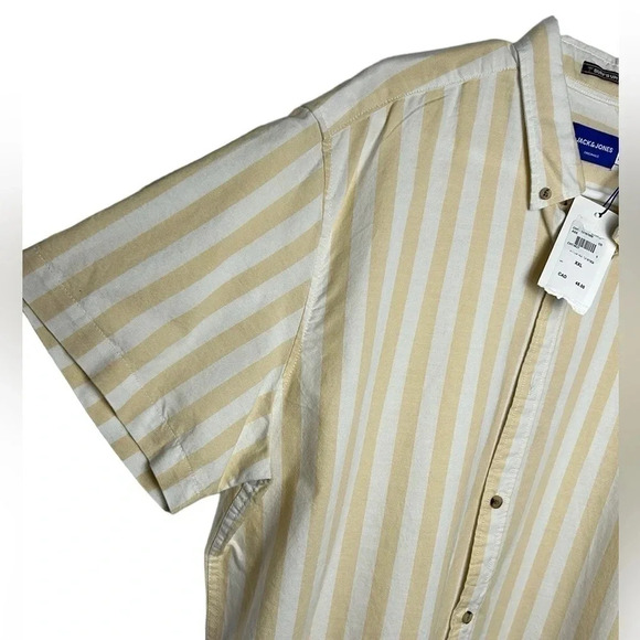 Jack & Jones striped short sleeved button down shirt .NWT surf up ,ride the wave - Picture 4 of 10
